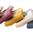 Barnsockor unisex 3 par Bomull ensfärgade sockor med bokstaven N Mjuka andningsbara sockor för barn Elastisk kant Bekväma för vardagsbruk 5