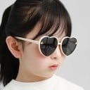 Barnsolglasögon Hjärformade Stilsäkra glasögon för flickor UV-skydd Lätt ram Sommarglasögon för barn Modernt tillbehör för utflykter 2
