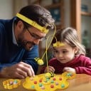 Barnspel med gula bin, huvudband, magnetisk insamling av bollar och blommig spelmatta 5