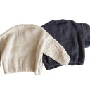 Barnstickad cardigan Grov ulltröja med knappar Retro hampakappa för pojkar och flickor Enfärgad höst- och vintertröja Olika färger 13