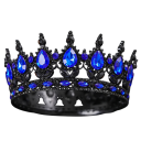 Barocke runde schwarze Hochzeitskrone mit Kristallen Luxusischer Edelstein Haarreif Krönende Kopfschmuck für Bräute, Königinnen und Könige 3