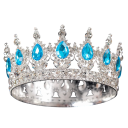 Barocke runde silberne Hochzeitskrone mit Kristallen Luxusisches Edelstein-Haarband Krönende Kopfbedeckung für Bräute, Königinnen und Könige 5