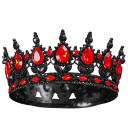 Baroque Round Black Wedding Crown with Crystals Luxury Gemstone Headband Crown Headpiece for Brides, Queens and Kings 2