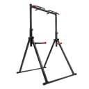 Barra ajustable para dominadas con paralelas, capacidad de carga 200 kg, altura 175–230 cm, ancho de agarre 105 cm, estructura de acero, negra, entrenamiento de fuerza 2