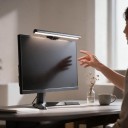 Barra de luz LED para monitor 30 cm Luz asimétrica sin reflejos 3 temperaturas de color Atenuación continua USB Negra Para trabajar y jugar 7