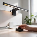 Barra de luz LED para monitor 44 cm Control remoto giratorio inalámbrico Luz cálida a fría Atenuación Soporte gravitacional USB Negro 4