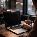 Barra de Luz LED para Notebook 18 cm Temporizador 60 minutos 3 temperaturas de cor Dimming suave Alimentação USB-C Preta Para viajar 3
