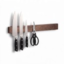 Barra magnética para cuchillos de madera de nuez 40 x 5 x 2 cm Soporte de pared para cuchillos con imanes fuertes Marrón oscuro Para la cocina 1