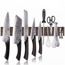 Barra magnética para facas 46 x 6 x 2,1 cm em madeira de acácia Suporte de parede para facas com ímanes fortes Para a cozinha 3
