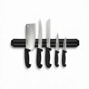 Barra magnetica per coltelli 38 x 4,8 cm Supporto da parete per coltelli e attrezzi Plastica con fasce magnetiche Nera Per cucina, officina e garage 4