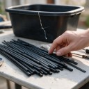Barre di saldatura in plastica 40 pz Lunghezza 20 cm Diametro 3 mm Profilo triangolare Nero Per riparazioni di serbatoi in plastica paraurti e kayak 5