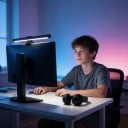 Barre lumineuse LED pour moniteur 44 cm RGB rétroéclairage 3 températures de couleur Dimming Support magnétique Alimentation USB Noir Pour le jeu 5