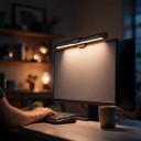 Barre lumineuse LED pour moniteur 44 cm Support magnétique Contrôle tactile 5 couleurs de lumière Dimming progressif Noir Alimentation USB 2