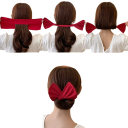 Barrette à cheveux femme en forme de nœud 9x34 cm Accessoire capillaire élégant et sucré Chignon rapide Outils de coiffage Tresses Ornements capillaires 3