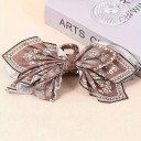 Barrette à cheveux pour femmes avec nœud imprimé Accessoire capillaire élégant Pour queue de cheval, chignon ou demi-queue de cheval 2