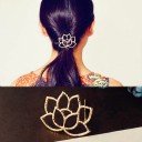 Barrette en or avec fleur 3
