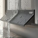 Barriera d'acqua per finestre 1 m x 5,5 cm Striscia in gomma nera 135° contro la pioggia Striscia protettiva autoadesiva per finestre e porte 3