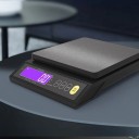 Báscula de cocina digital hasta 10 kg Superficie de pesaje de acero inoxidable Pantalla LCD Resistente al agua Alimentación USB y 3× AAA 2