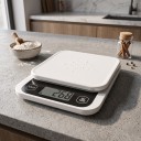 Báscula de cocina inteligente con calculadora nutricional a través de la aplicación 5 kg / 0,1 g, pantalla LCD digital, ABS, blanca, para alimentos 6