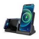 Base de carga inalámbrica rápida con soporte 10 x 12 cm 30 W para cargar el teléfono en vertical y horizontal con LED negra para la mesa 6