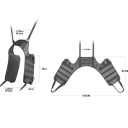 Base de montage universelle pour sac de moto sur le siège arrière et porte-bagages sangles 100 cm et 85 cm noire fixation 2