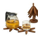 Base isolante de madeira 10x10x22,5 cm suporte para árvore decorativo resistente ao calor base para copo contra queimaduras vaso 6