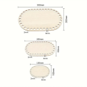 Base oval de madeira para crochetar cestos 3 pcs Várias dimensões 30x20 25x15 15x10 cm Espessura 2 mm Furos 6 mm Feito à mão 2