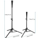 Baseball Hitting Tee Adjustable Folding Stand with Tripod Iron Tripod Training Aid for Children and Adult Players 2