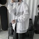 Baseball jacket with large inscription on the chest Number 23 on the sleeve Striped ribbed collar and cuffs Fastening with press studs 4