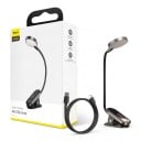 Baseus LED lampa s klipem Plynule stmívatelná Dotyková USB nabíjecí Bezdrátová Šedá Čtecí lampa na knihu a notebook i noční světlo 1