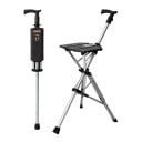 Bastón plegable 2 en 1 con asiento Apertura y cierre con un solo botón Altura del bastón 85 cm altura del asiento 68 cm Aleación de aluminio 3