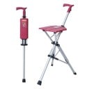Bastón plegable 2 en 1 con asiento Apertura y cierre con un solo botón Altura del bastón 85 cm altura del asiento 68 cm Aleación de aluminio 4