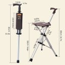 Bastón plegable 2 en 1 con asiento Apertura y cierre con un solo botón Altura del bastón 85 cm altura del asiento 68 cm Aleación de aluminio 5