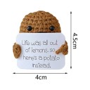 Batata de croché 4 x 4,5 cm com mensagem motivacional Artesanal Talisman Decoração para energia positiva Presente original Brinquedo antistress 2