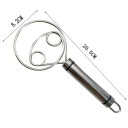 Batedor dinamarquês em aço inoxidável 20,5 x 8,2 cm Batedor espiral em aço inox para misturar pizza, pão e massas Batedor de cozinha resistente 2