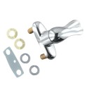 Bateria de aço para casa de banho 10,5 x 14,1 cm Torneira dupla com bico filtrante para água quente e fria Torneira moderna para lavatório 3