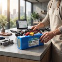 Bateria lítio recarregável para trotinete eléctrica LIDIKALA 36 V 10S2P Conectores XT60 e JST Células 18650 186 x 66 x 38 mm Cor azul 2