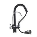 Baterie de bucătărie filtrantă rotativă la 360° cu design bicolor și braț retractabil, 3 moduri de amestecare a apei calde și reci, 34x11,5 cm 3