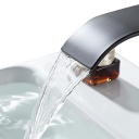 Baterie de chiuvetă cu efect de apăfall din oțel inoxidabil 30 x 16,5 cm Robinet jos pentru apă caldă și rece Baterie elegantă pentru baie cu control prin manetă 2