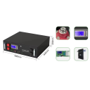 Baterie LiFePO4 48 V 100 Ah lithiový akumulátor 5120 Wh smart BMS 16S Bluetooth M8 6000 cyklů 480 x 440 x 200 mm černá pro solární úložiště 2