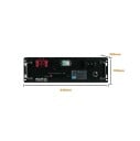 Baterie LiFePO4 51,2 V 120 Ah 16S cu BMS inteligent 100 A și ecran LCD tactil 440 x 385 x 195 mm 6000 cicluri neagră stocare solară 2