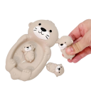 Bath Toy Otter with Pups 18.7 x 10.5 cm Soft Floating Bath Set Parent and Three Little Otters Water Play for Children 1