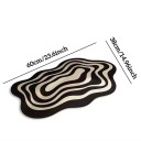 Bathroom Mat 40 x 60 cm with Non-Slip Material, Black and Beige Wavy Pattern, Original Shape for Modern Interiors 2
