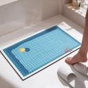 Bathroom Mat 50 x 80 cm with a Tile Pool Design Featuring a Floating Duck and a Red Ladder in Azure Colour 4