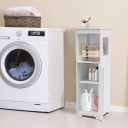 Bathroom Storage Cabinet with Shelves 29 x 25 x 90 cm PVC White Cabinet for Storing Bathroom Essentials and Small Items 5