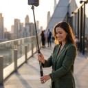 Bâton à selfie aMagisn 3 m Téléscopique en fibres de carbone Verrou rotatif Poignée en mousse Noire Pour caméras d'action et 360° Avec dragonne 6