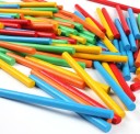 Bâtonnets en bois colorés 100 pcs 6