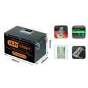 Batteria LiFePO4 12 V 100 Ah accumulatore al litio 1280 Wh display LCD smart BMS 6000 cicli 260 x 240 x 145 mm nera per camper e barche 2