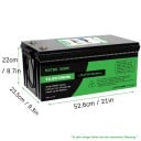 Batterie DATOU BOSS 12,8 V 300 Ah LiFePO4 accumulateur 3840 Wh DT-300Ah Smart BMS 52,6 x 23,5 x 22 cm noire pour caravanes et systèmes solaires 2