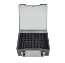 Batterihållare för 32x AA- och 40x AAA-batterier. Neutrala färger. Förvaringsorganisatör med fack för säker och organiserad batteriförvaring. 3